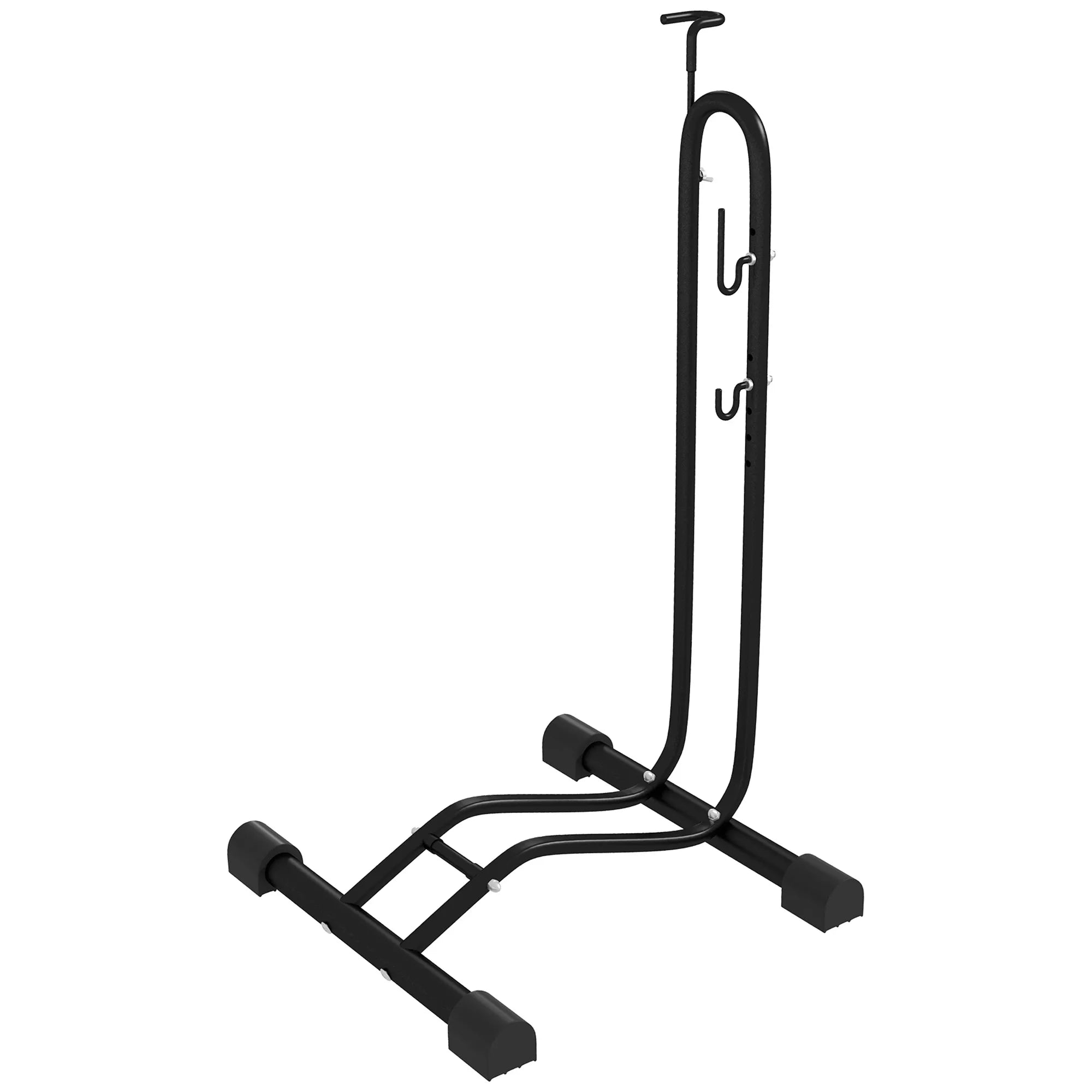 Dviračių stovas, vertikalus/horizontalus, skirtas 24–29 colių, 700c, 41 x 41 x 76–121 cm, plienas, juodas