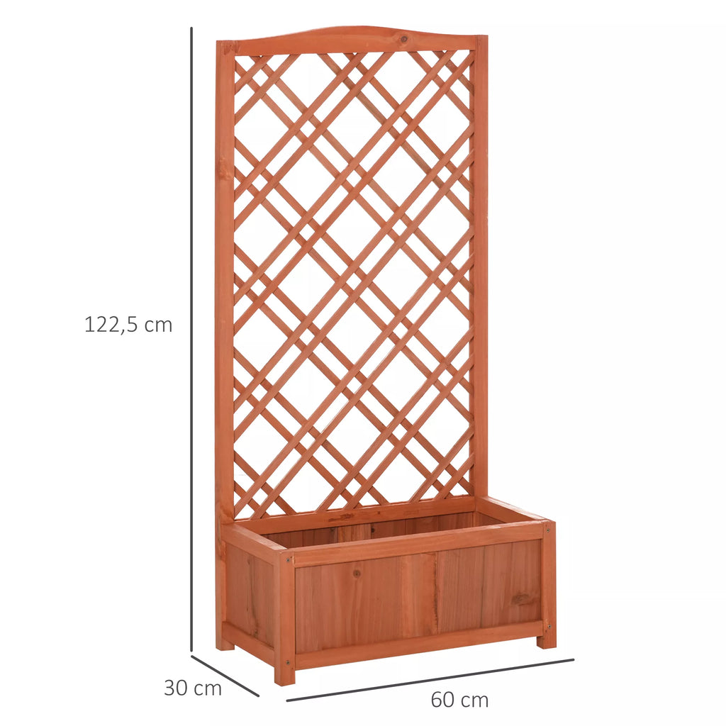 Aukšta pakelta medinė lysvė su grotelėmis 60 x 30 x 122,5 cm – geltona
