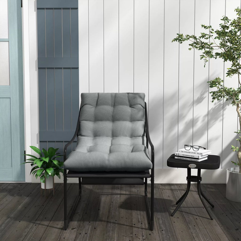 Lauko poilsio zona, storas paminkštinimas, nerūdijančio plieno rėmas, 62B x 110T x 88H cm, pilka/juoda