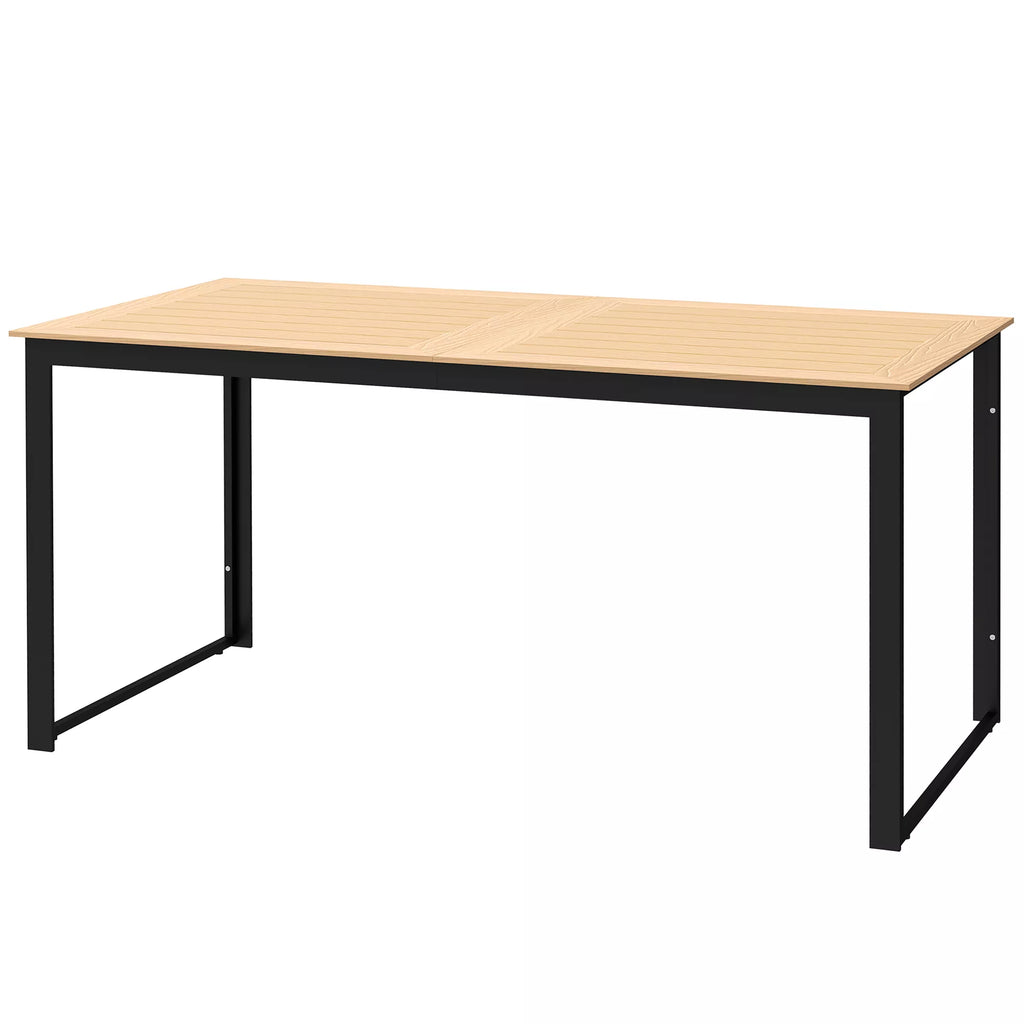 Sodo stalas 6 asmenims 160 x 80 cm Atsparus atmosferos poveikiui balkono stalas su lamelių stalviršiu, lauko bufetas iš tiko medžio