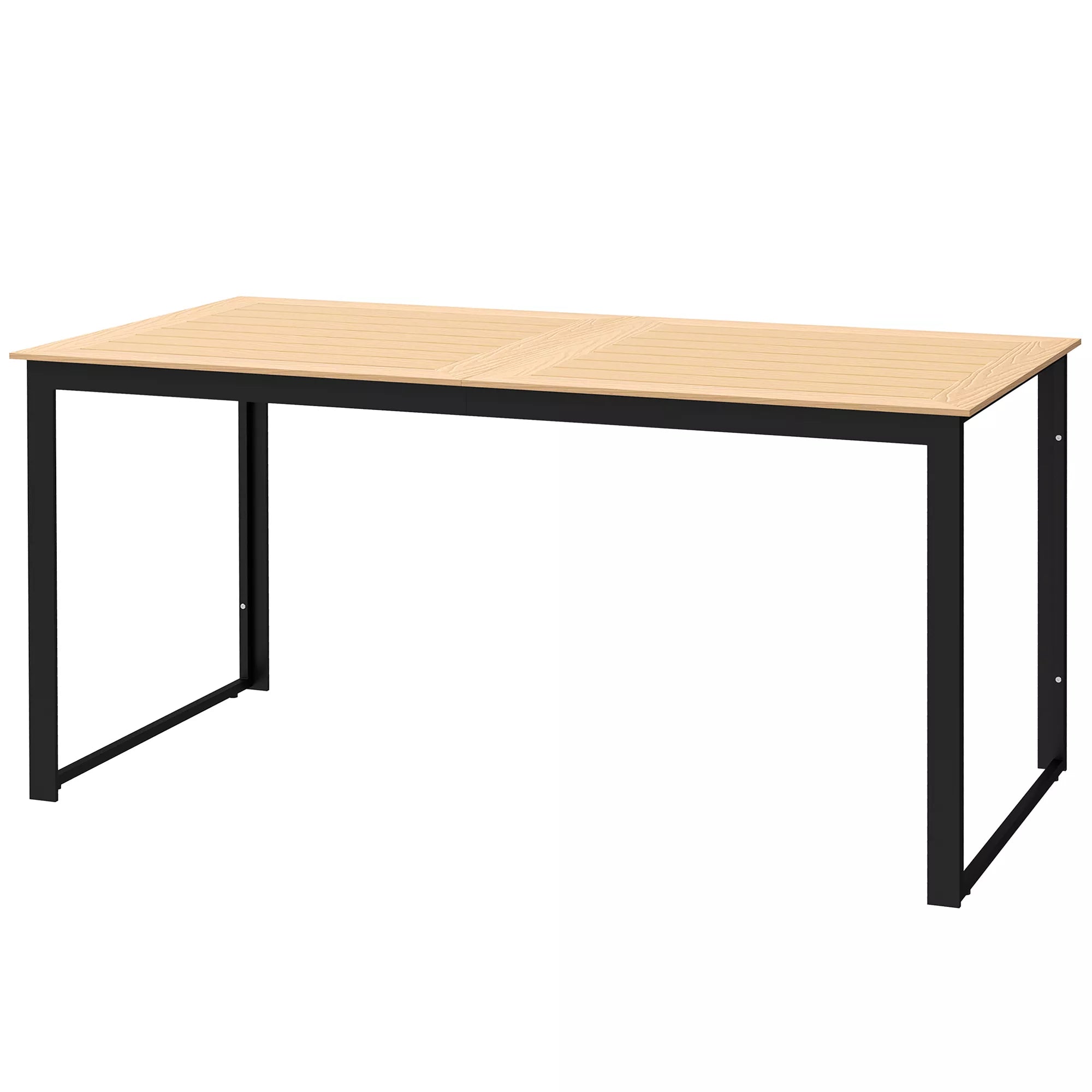 Sodo stalas 6 asmenims 160 x 80 cm Atsparus atmosferos poveikiui balkono stalas su lamelių stalviršiu, lauko bufetas iš tiko medžio