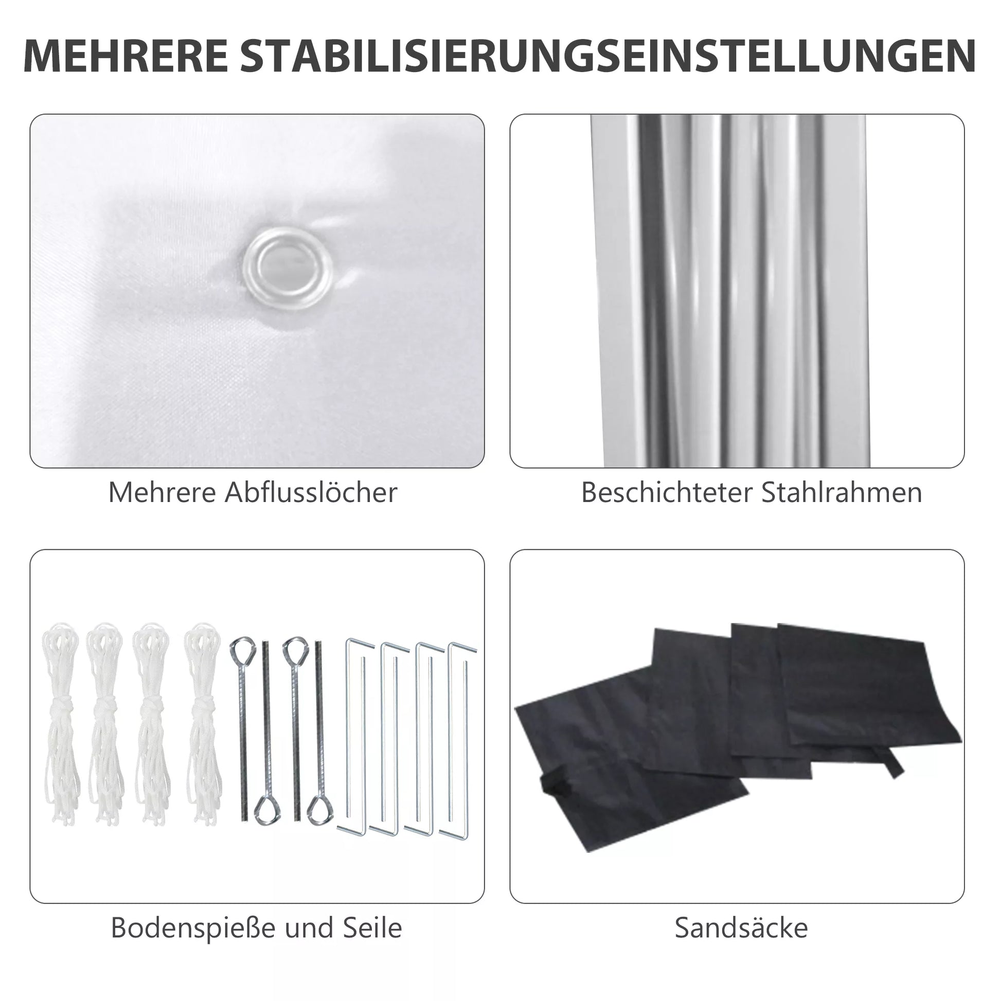 Sąrankinė palapinė, dvi šoninės sienelės, nešiojimo krepšys, plieninis rėmas, šviesiai pilka, 3 x 3 x 2,7 m