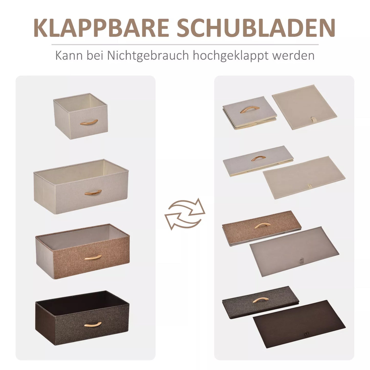 Komoda su 5 sulankstomais audinio stalčiais, lentyna, tvirtu plieniniu rėmu, 58 x 29 x 99 cm