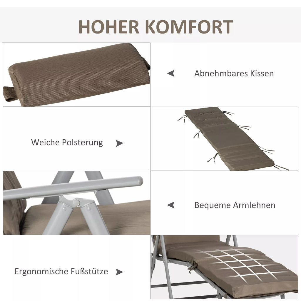 Nuimama minkšta pagalvė, patogūs porankiai ir ergonomiška kojų atrama.