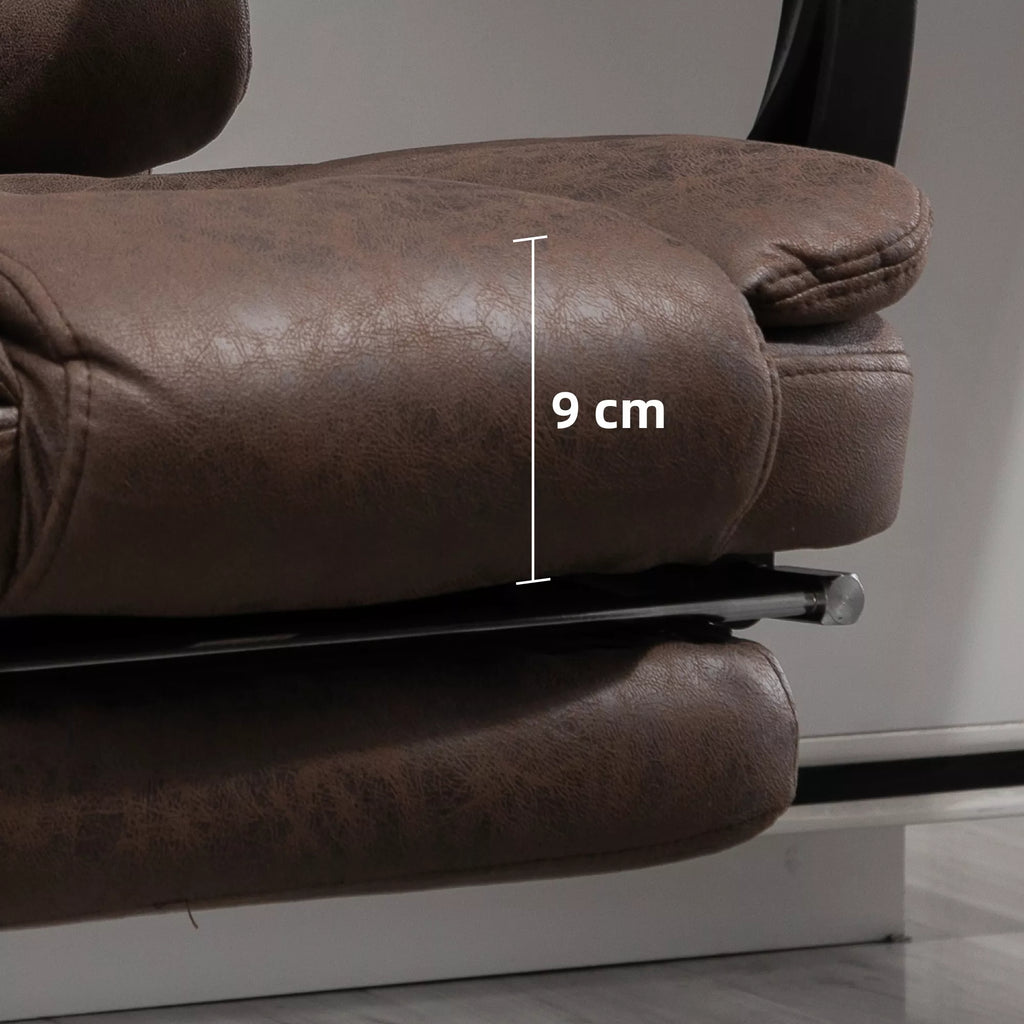 Masažinė biuro kėdė, atlošimo ir šildymo funkcija, pasukama, ergonomiška, iki 120 kg, ruda