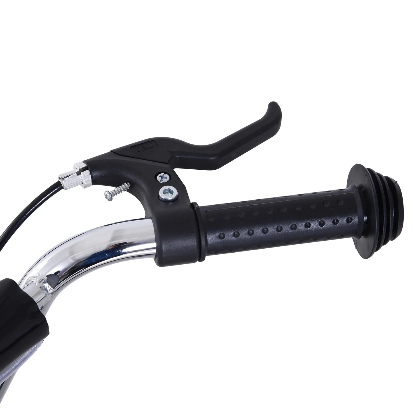 Vaikiškas paspirtukas 16/12 colių su stabdžiais, miesto paspirtukas, riedlentė, skirtas vaikams nuo 5 metų, juodas 135 x 58 x 92-100 cm