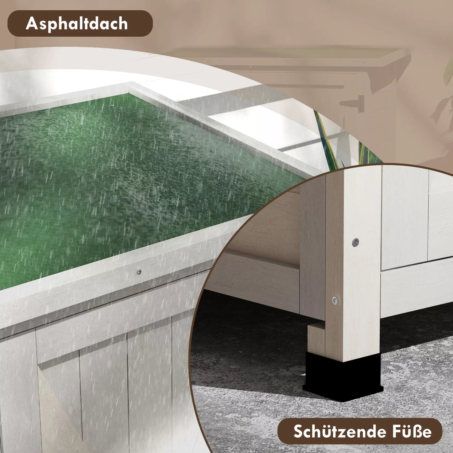 Medinė įrankių spintelė su 2 durelėmis, pastogė įrankiams su bitumine danga, 110 x 55 x 117 cm, šviesiai pilka