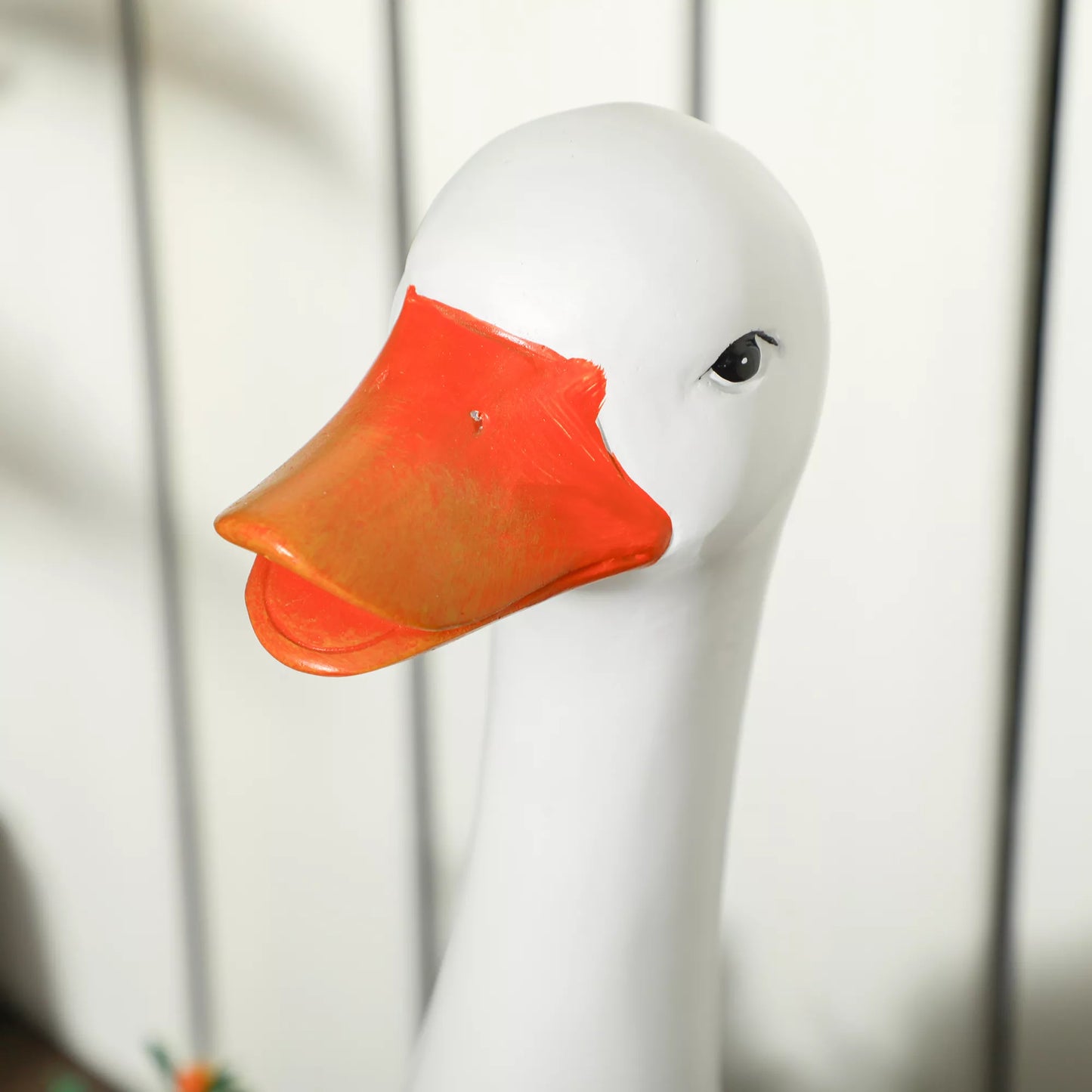 Gėlių vazonas, gulbė su rankine, atsparus oro sąlygoms, 32 x 18 x 60 cm, balta, ruda