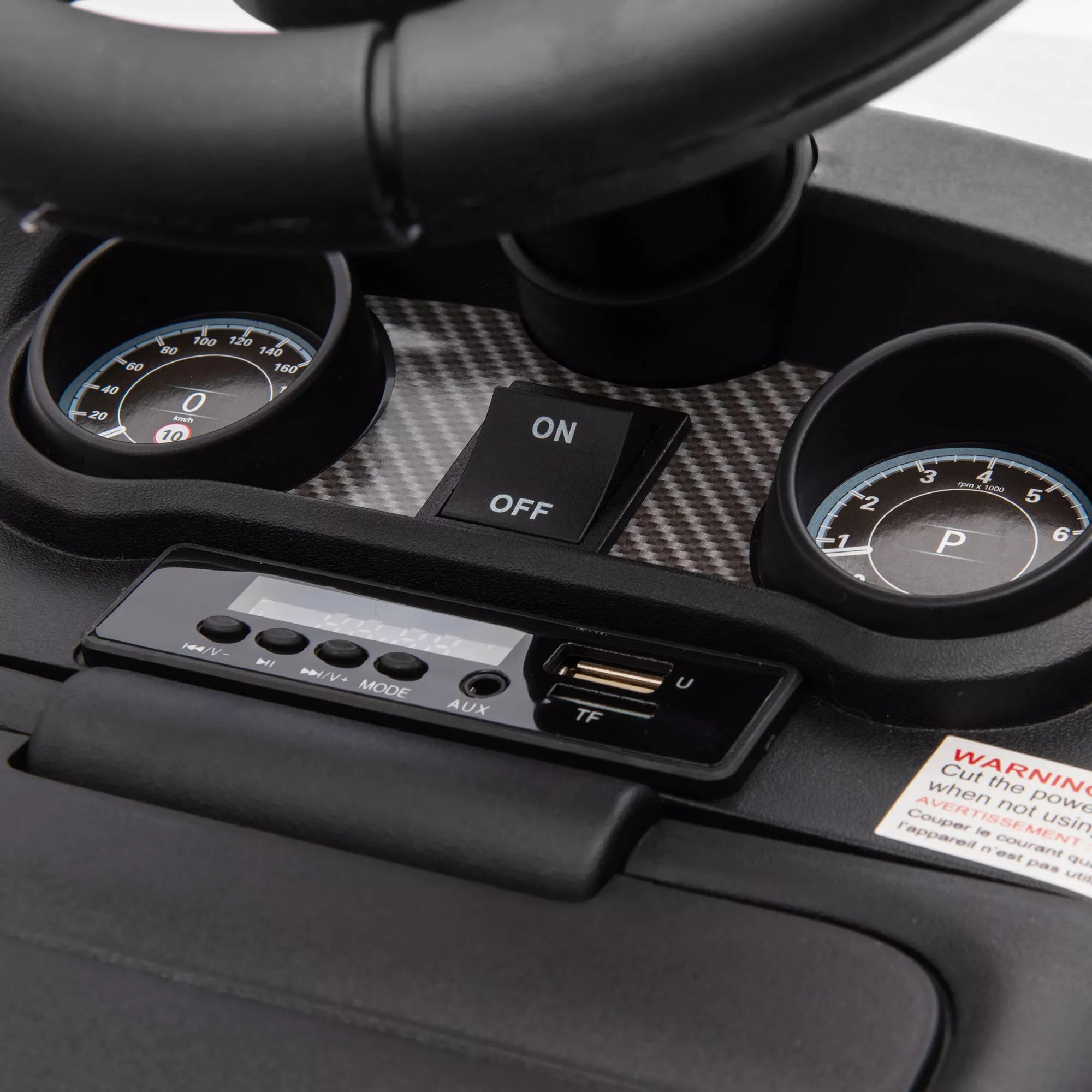 Elektrinis vaikų automobilis 6 V, „Land Rover“, važiavimo/stumimo režimas, žibintai, muzika, baltas