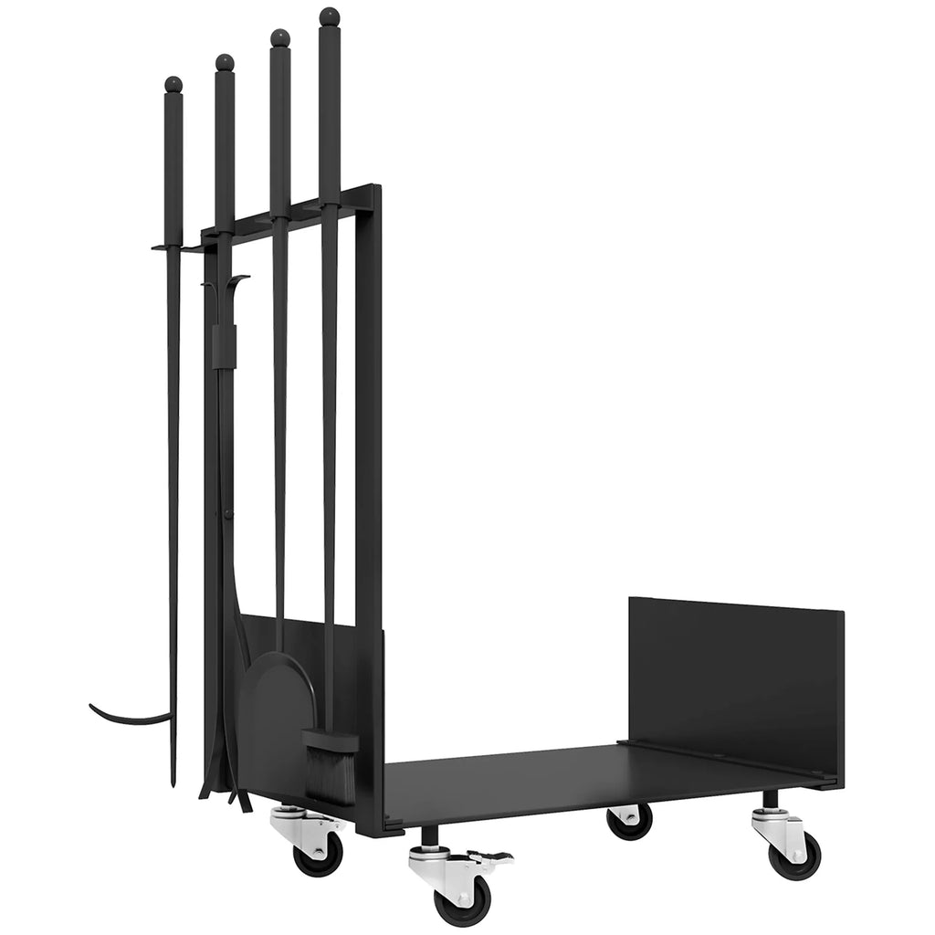 Malkų stovas su ratukais, daug priedų, metalinis rėmas, iki 60 kg, 48 x 30 x 76 cm, juodas