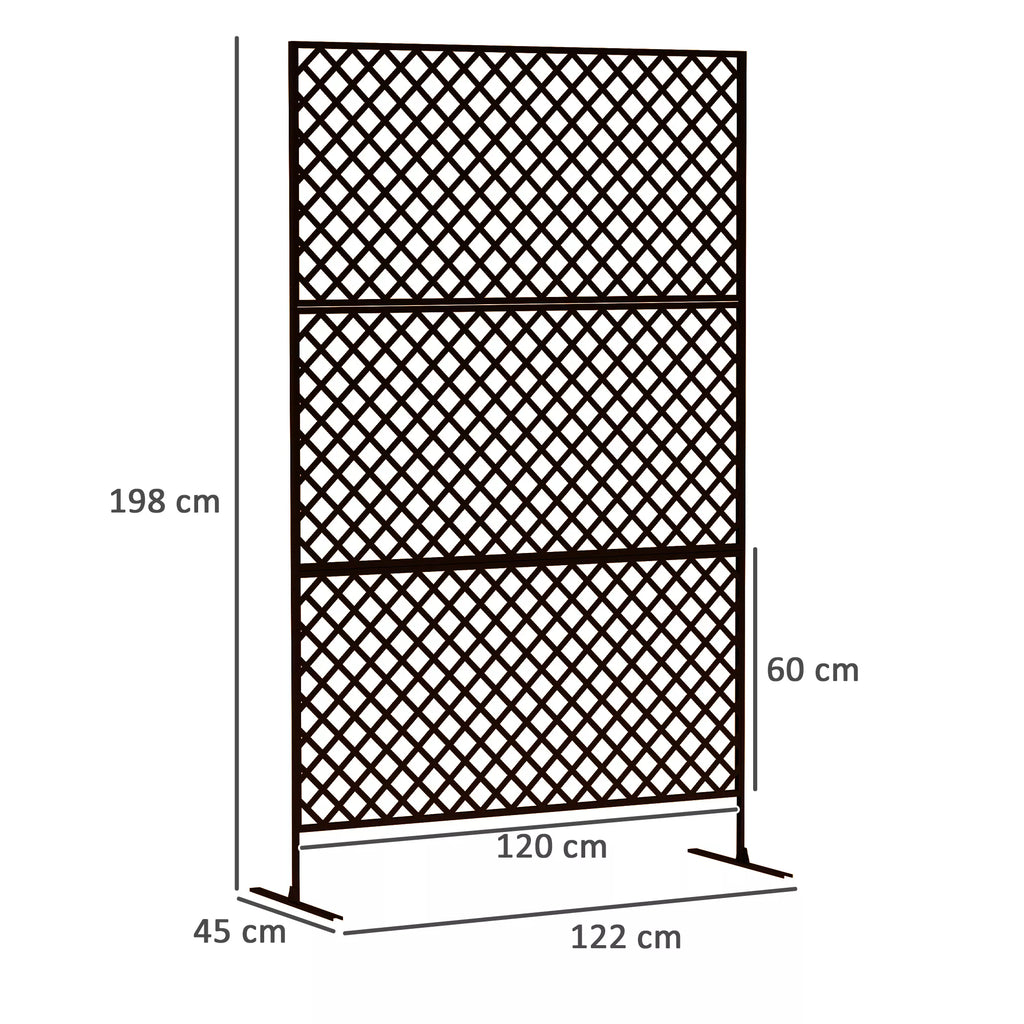 Lauko erdvės skirstytuvas, metalinis sieninis ekranas terasai, verandai, sodui, laisvai stovintis grotelės, plienas, juodas