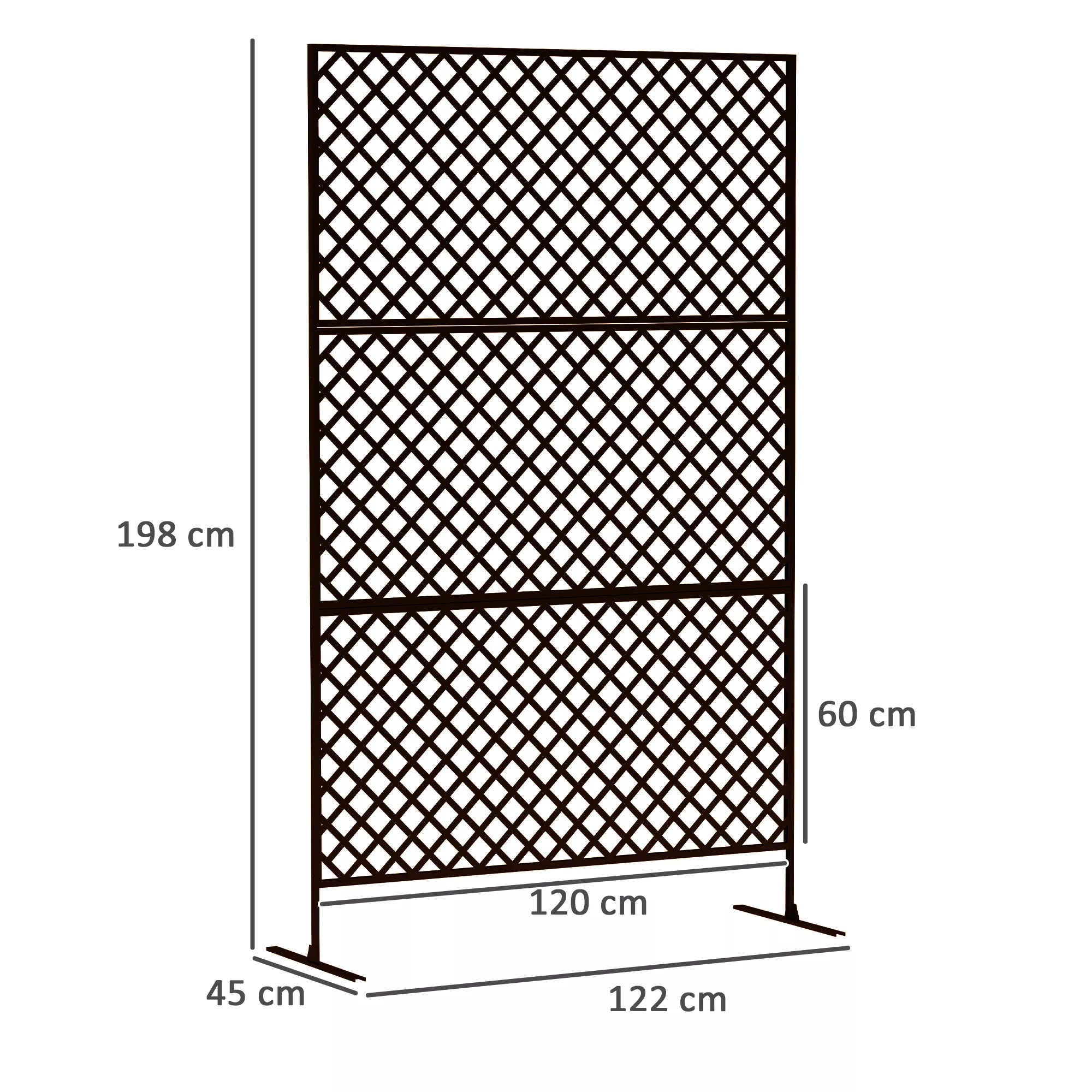 Lauko erdvės skirstytuvas, metalinis sieninis ekranas terasai, verandai, sodui, laisvai stovintis grotelės, plienas, juodas