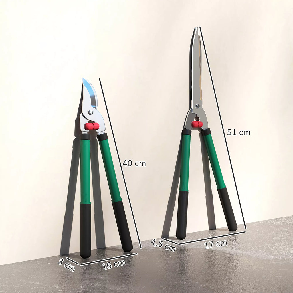 Sodininkystės žirklės, 2 dalių rinkinys Peilio ilgis 40 cm Šakų žirklės su neprilimpančiu metaliniu peiliu