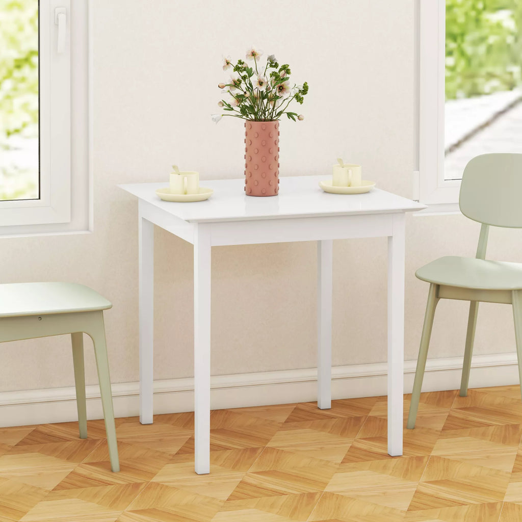 HOMCOM Virtuvės ir valgomojo stalas, kvadratinis, modernaus dizaino, 75 cm x 75 cm x 76 cm, baltas