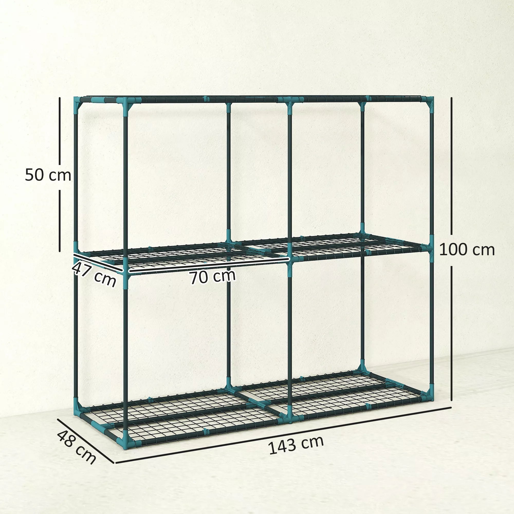 3 aukštų augalų stovas, 100 cm aukščio gėlių stovas su lentynomis, kelių aukštų, plieninis, tamsiai žalias