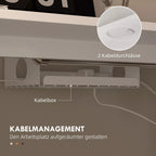 Schema apie laidų dėžutę ir dvi angas laidams po stalviršiu