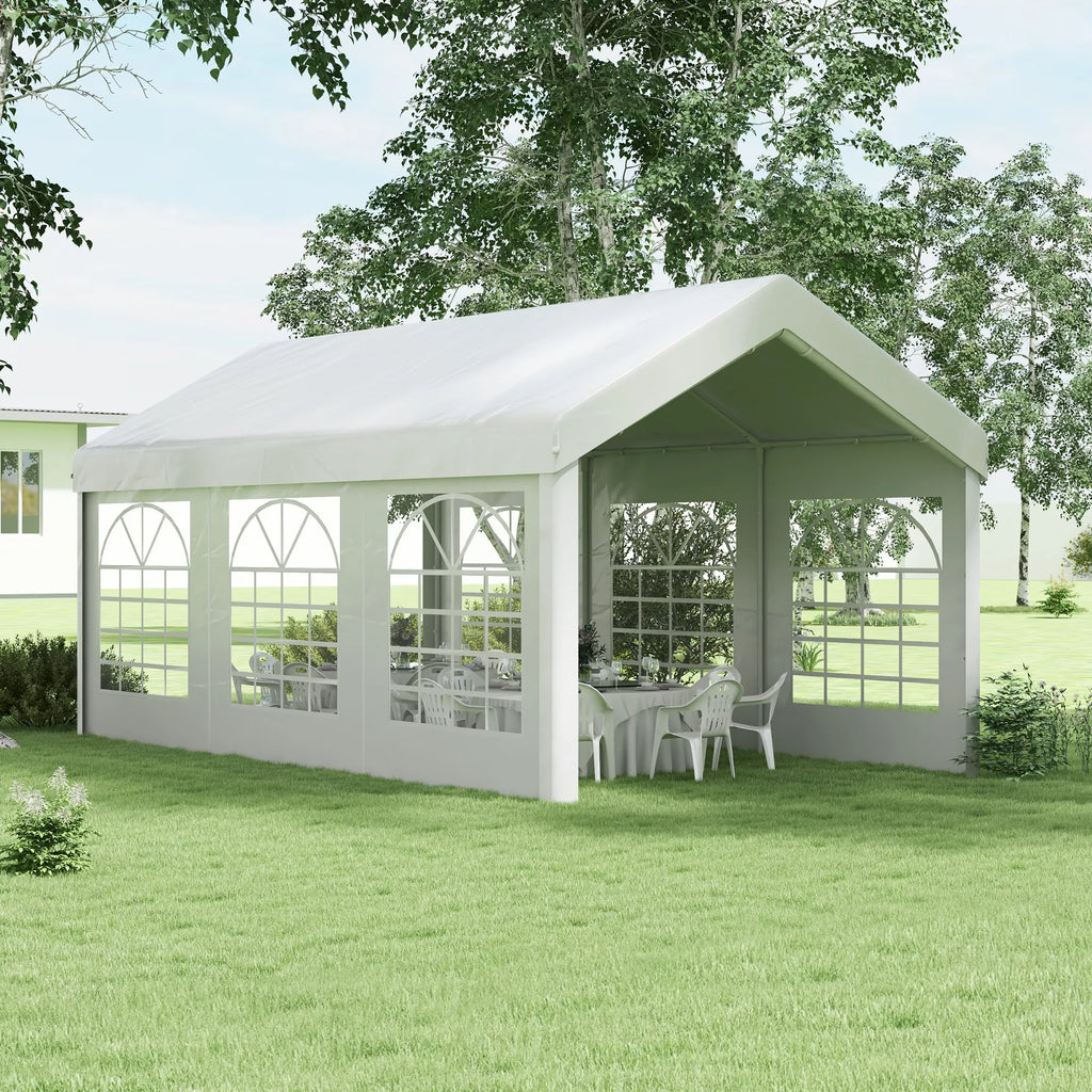 Atsarginė siena alaus palapinei arba paviljonui, nepralaidi vandeniui, lengvai montuojama, 6 x 2 m, balta