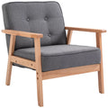 Atskiroji sofa Poilsio kėdė Minkšta kėdė su porankiais Medinis rėmas Linas Pilka 64,5 x 70 x 74 cm