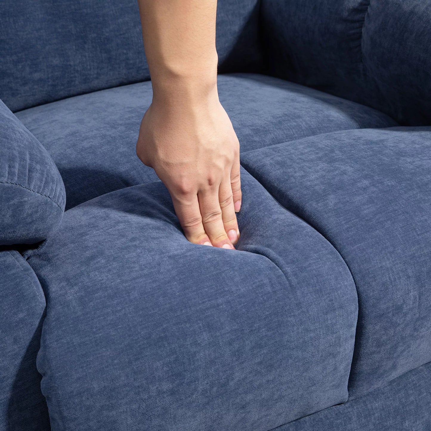 Masažinis krėslas su šildymo ir atlošimo funkcija, pasukamas, iki 150 kg, metalinis rėmas, 98x90x98 cm, mėlynas