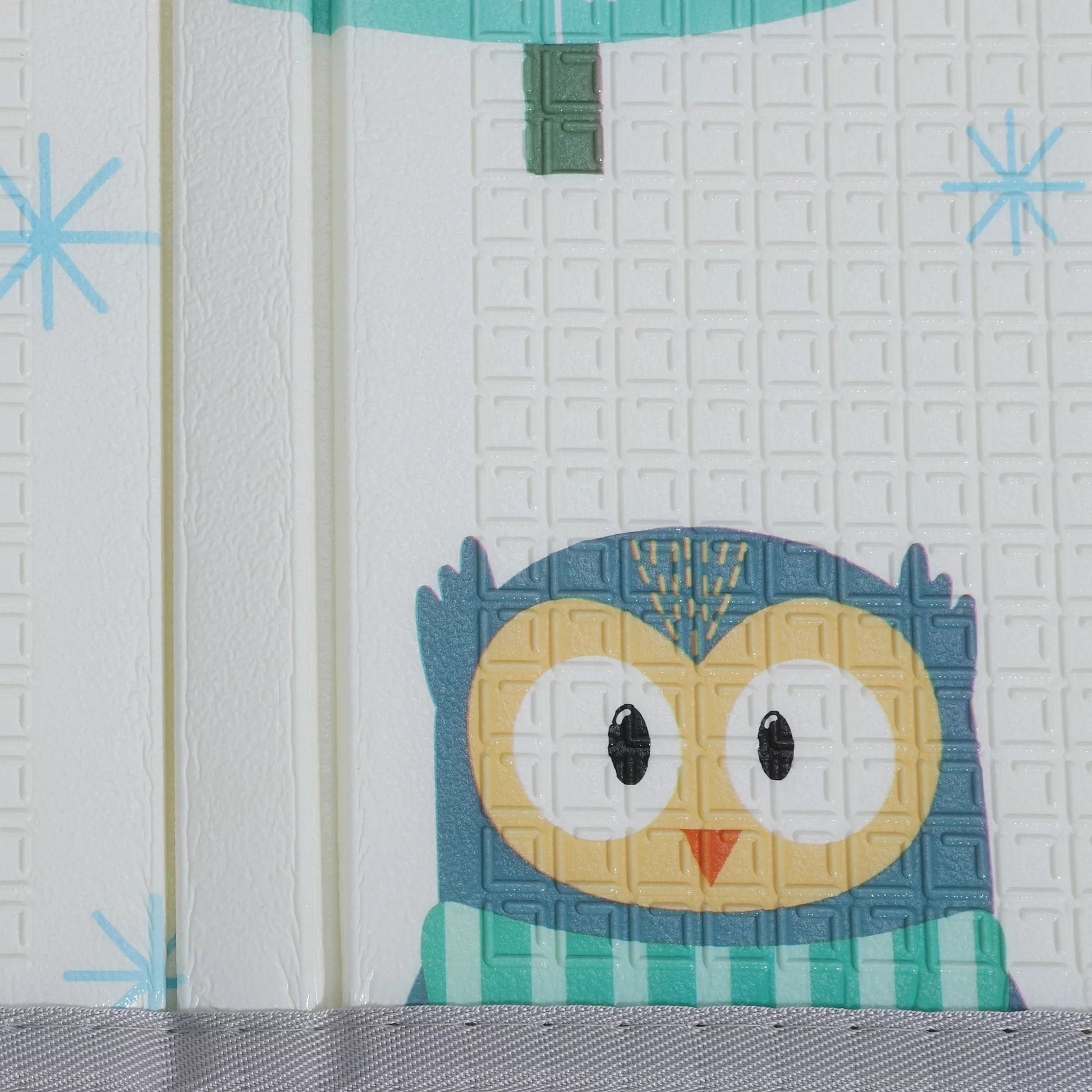 Kūdikio žaidimų kilimėlis, gyvūnėlių raštas, putplastis, 1,5 cm storio paminkštinimas, neslystantis