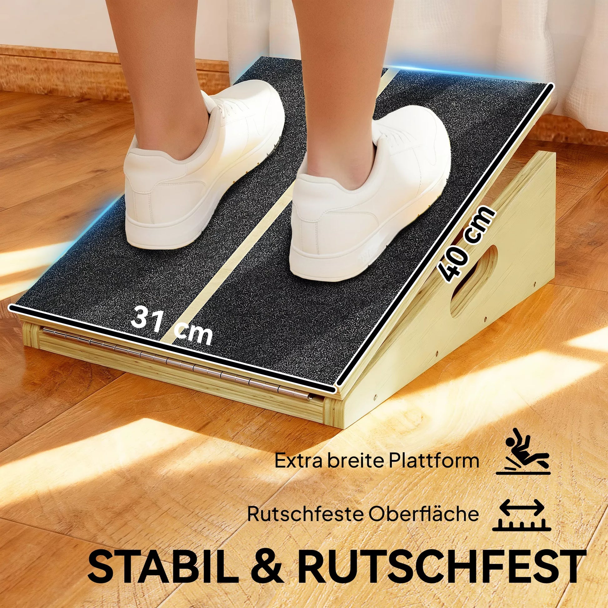 Pasvirusi lenta atpalaiduojantiems pratimams, 4 reguliuojami kampai, neslystanti, medinė