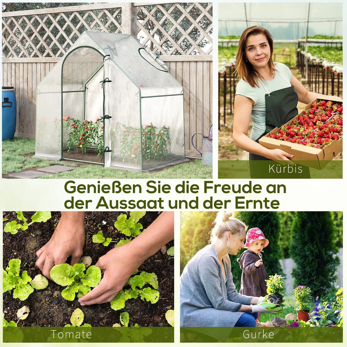 Šiltnamis, įvažiuojama, 1,80 x 1,00 x 1,68 m, Folinis šiltnamis, tvirta danga, Balta