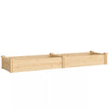 Medinė pakelta lysvė su pertvara – 235 × 66 × 26 cm, natūrali mediena