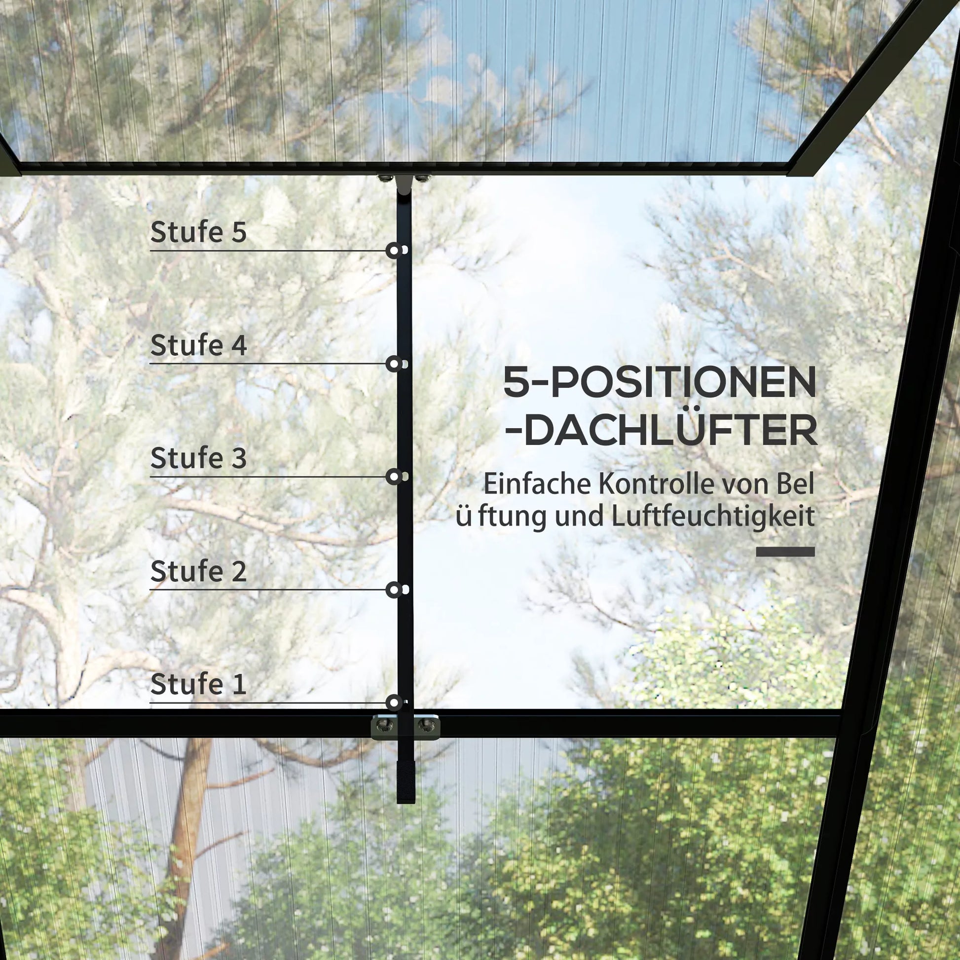 Šiltnamis Šiltnamis, atsparus oro sąlygoms, 192 x 192 x 203 cm, juodas