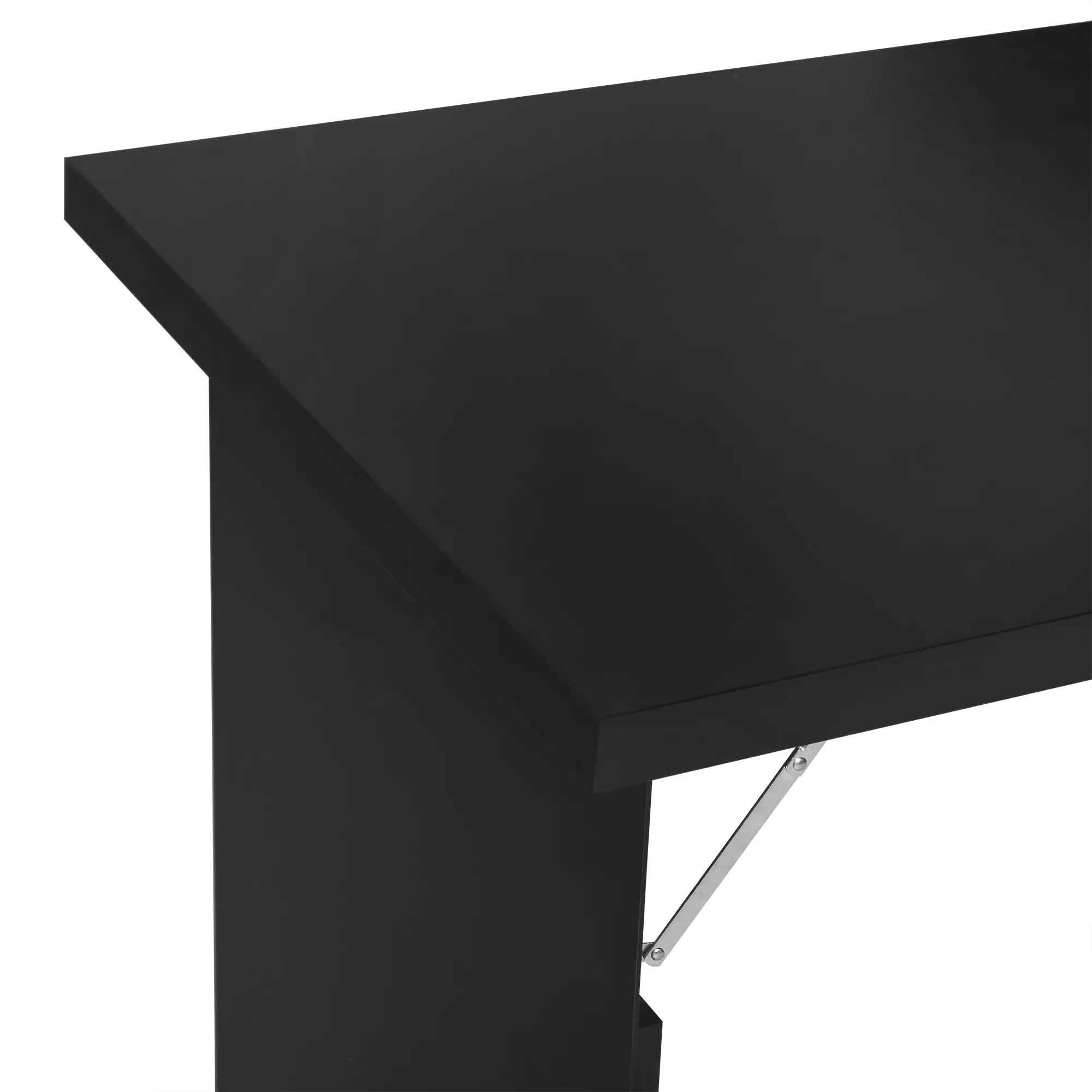 Sieninis atverčiamas stalas, su rašymo lentele, 60 cm x 94,5 cm x 147 cm, juodos spalvos