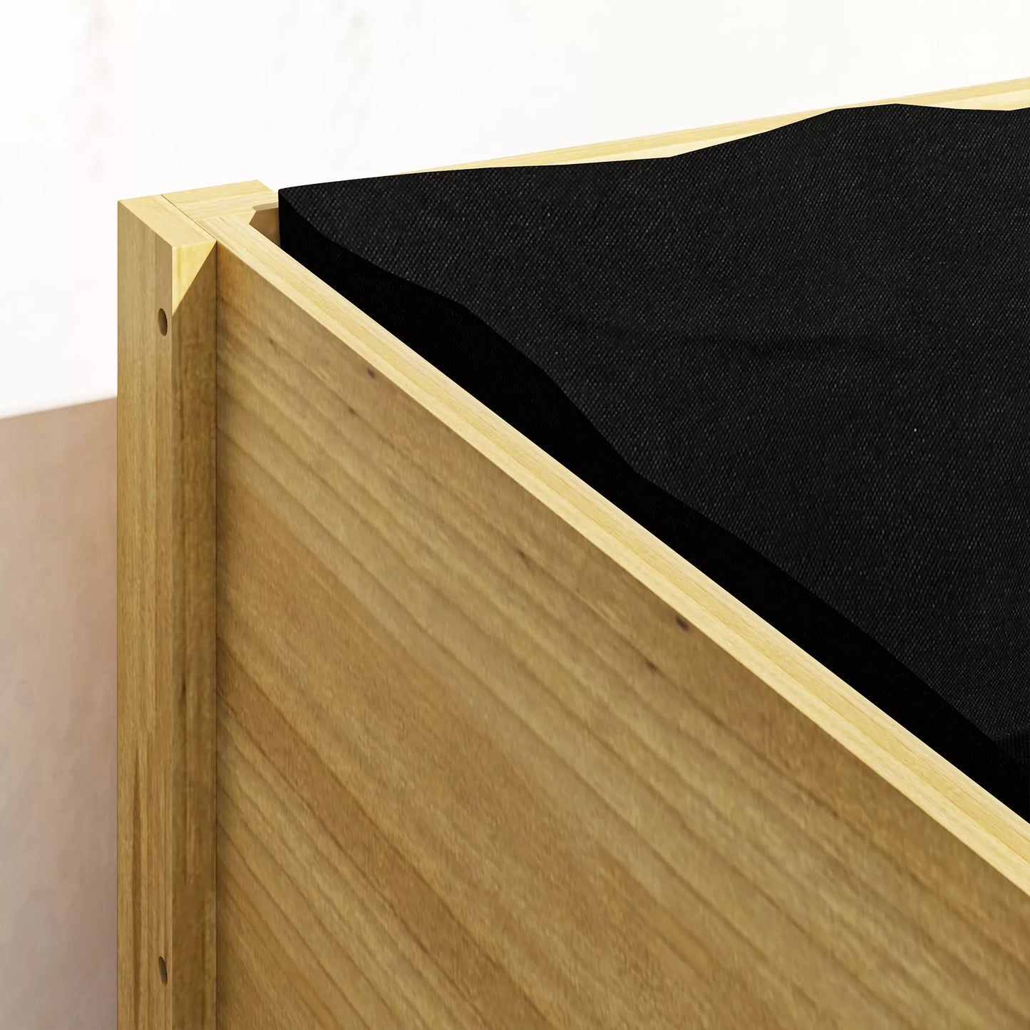 Pakeltas lysvas, medinė augalų dėžė su akrilo plokštėmis iš dviejų pusių, 118 L talpos, su vandens išleidimo skylutėmis, 110 x 50 x 80 cm