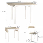 Stalo ir kėdės schema su matmenimis 110, 75, 84 ir 70 cm