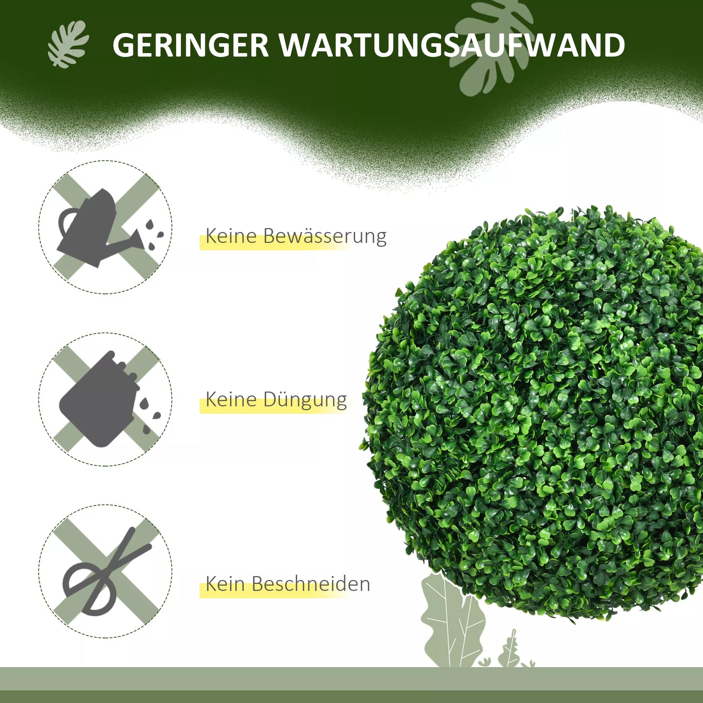 2 vnt. rinkinys Buksmedžio rutulių, Dirbtiniai augalai, Patalpų augalas su UV apsauga, Dekoratyvinis augalas, skirtas naudoti viduje ir lauke, Žalias