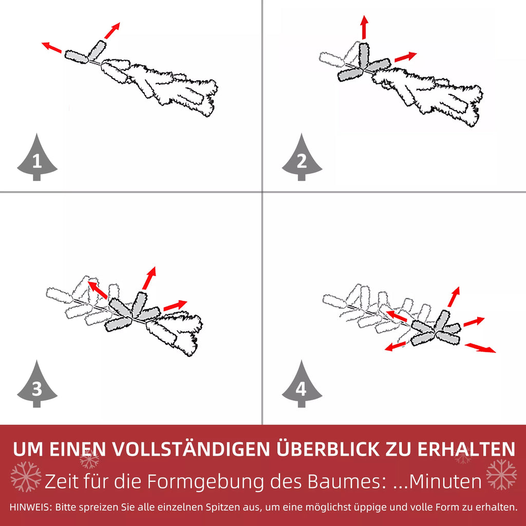 Dirbtinė Kalėdų eglė, su sniego efektu, atspari liepsnai, su vyrių tipo šakomis, žalia/balta