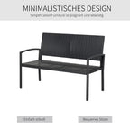 Juodas rotango sodo suoliukas su minimalistiniu dizainu