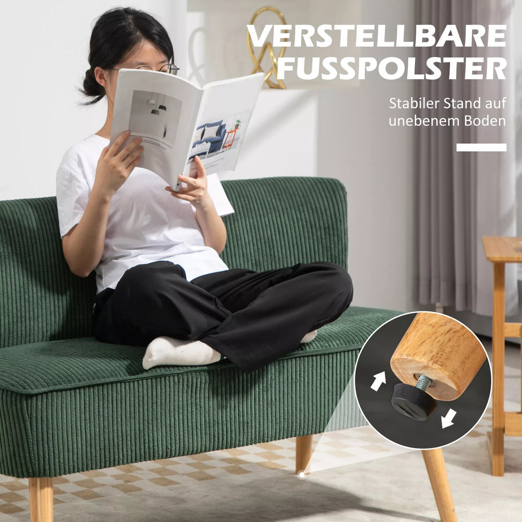 Dvivietė sofa, 117 cm, žalia