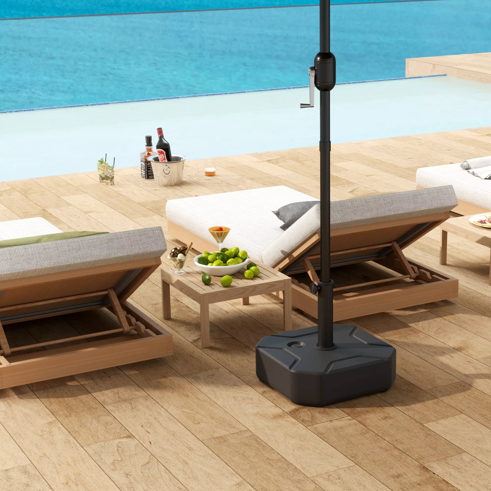 Skėčių stovas, kurį galima pripildyti iki 25 kg Skėčių stovas, kvadratinis Skėčių laikiklis Stovas skėčiams 38/48 mm