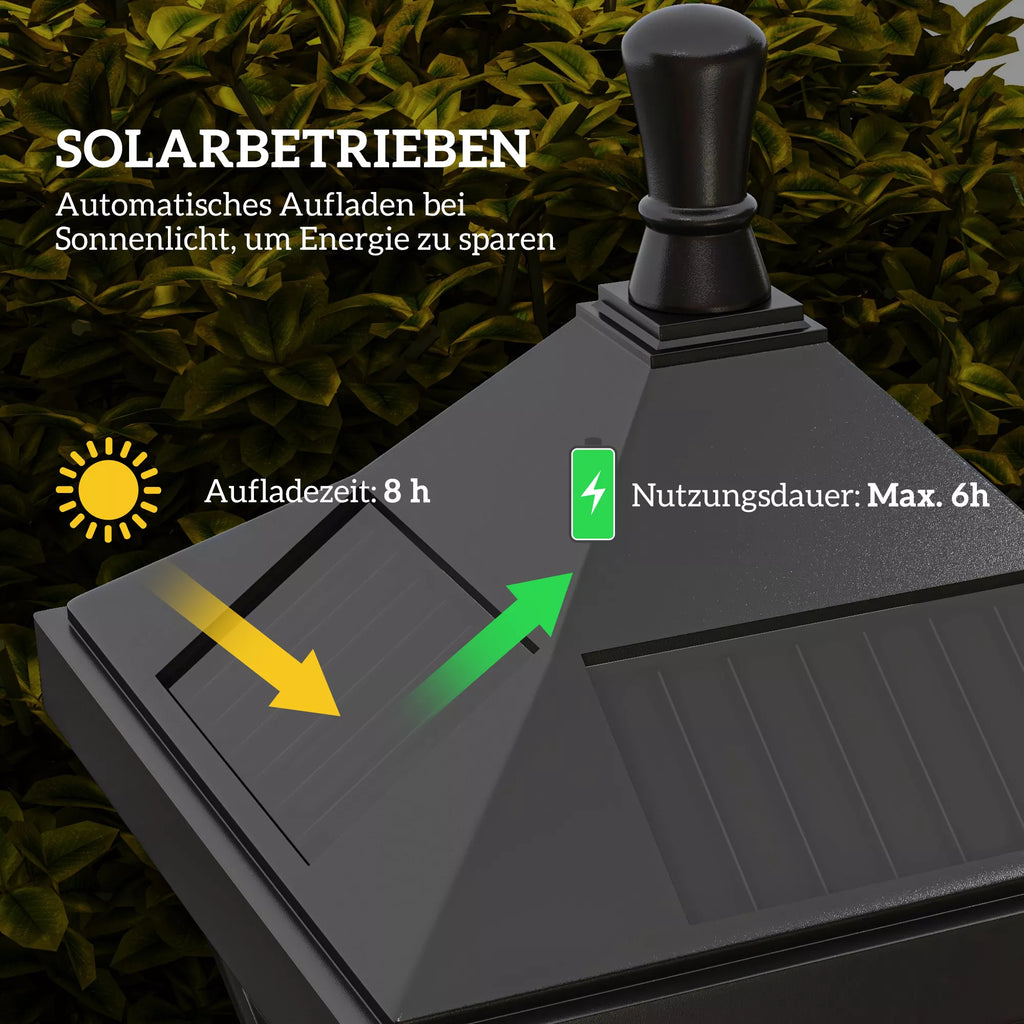 Sodo šviestuvas saulės energija įkraunamas 127 cm juodas