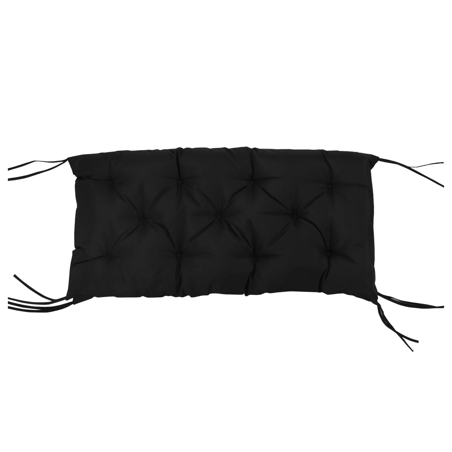 3 vietų suoliuko užvalkalas 100x98x8 cm, pagalvė su raišteliais, suoliuko čiužinys sodo baldams, sūpynėms, juodas
