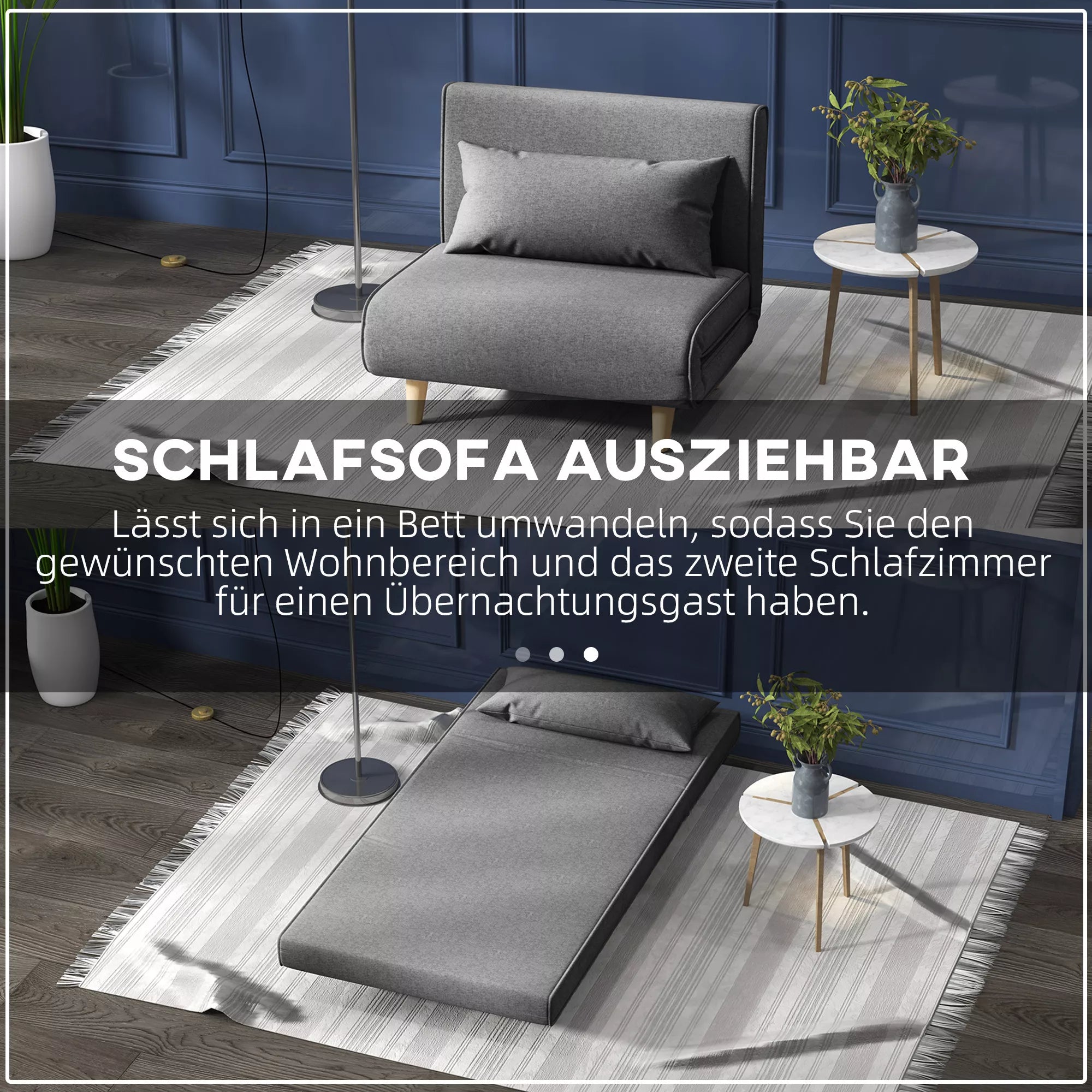 Sulankstoma sofa išskleidžiama į lovą nakvynei svečiui priimti