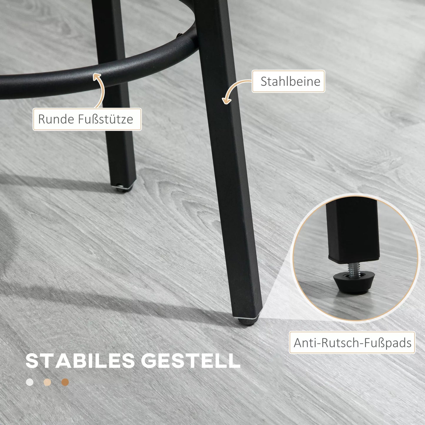 2 baro kėdžių komplektas pramoninio dizaino, metalinis rėmas, atrama kojoms, 42 x 42 x 65 cm