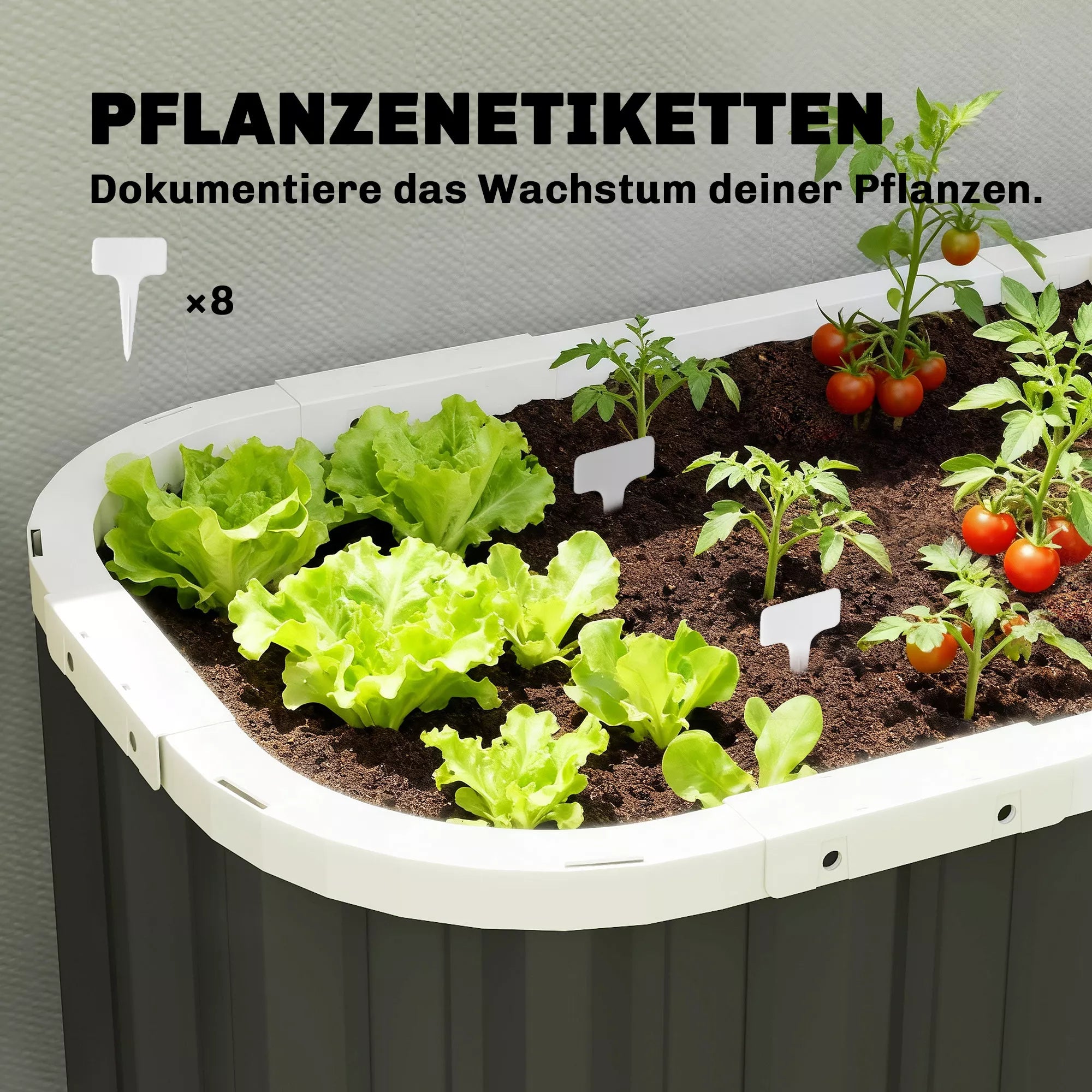 Aukšta pakelta cinkuoto plieno lysvė 61 cm gylio 136 x 53 x 61 cm – tamsiai pilka