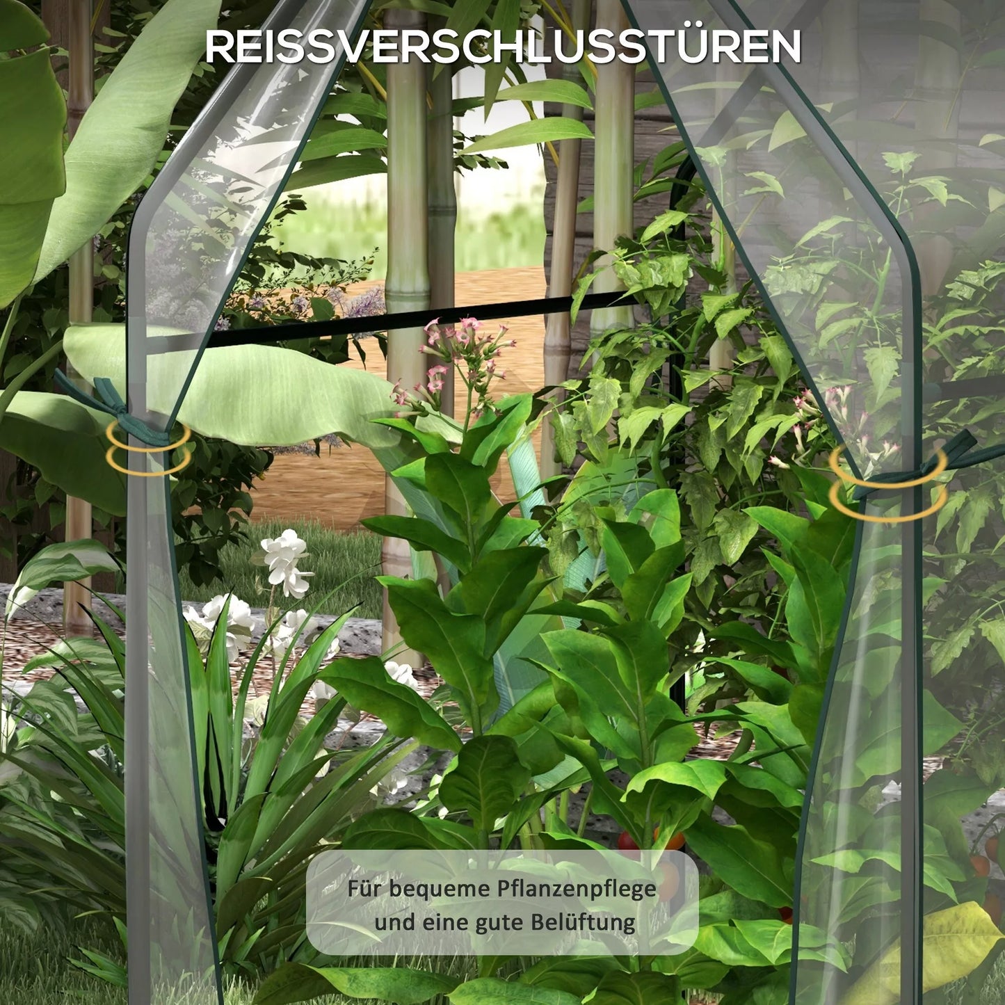 Šiltnamis, Mini šiltnamis, 90 cm x 90 cm x 145 cm, Skaidrus + Juodas