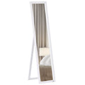 Viso veidrodis, pastatomas, skirtas tvirtinti prie sienos, MDF rėmas, 37 x 37 x 154 cm, baltas