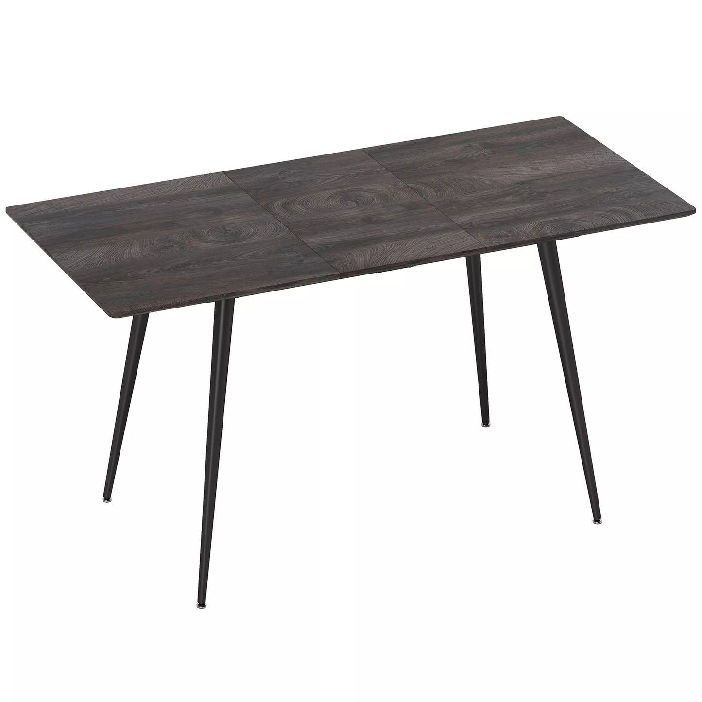 Išlankstomas valgomojo stalas, prailginamas stalas 6-8 žmonėms, virtuvės stalas su tvirtomis plieninėmis kojomis