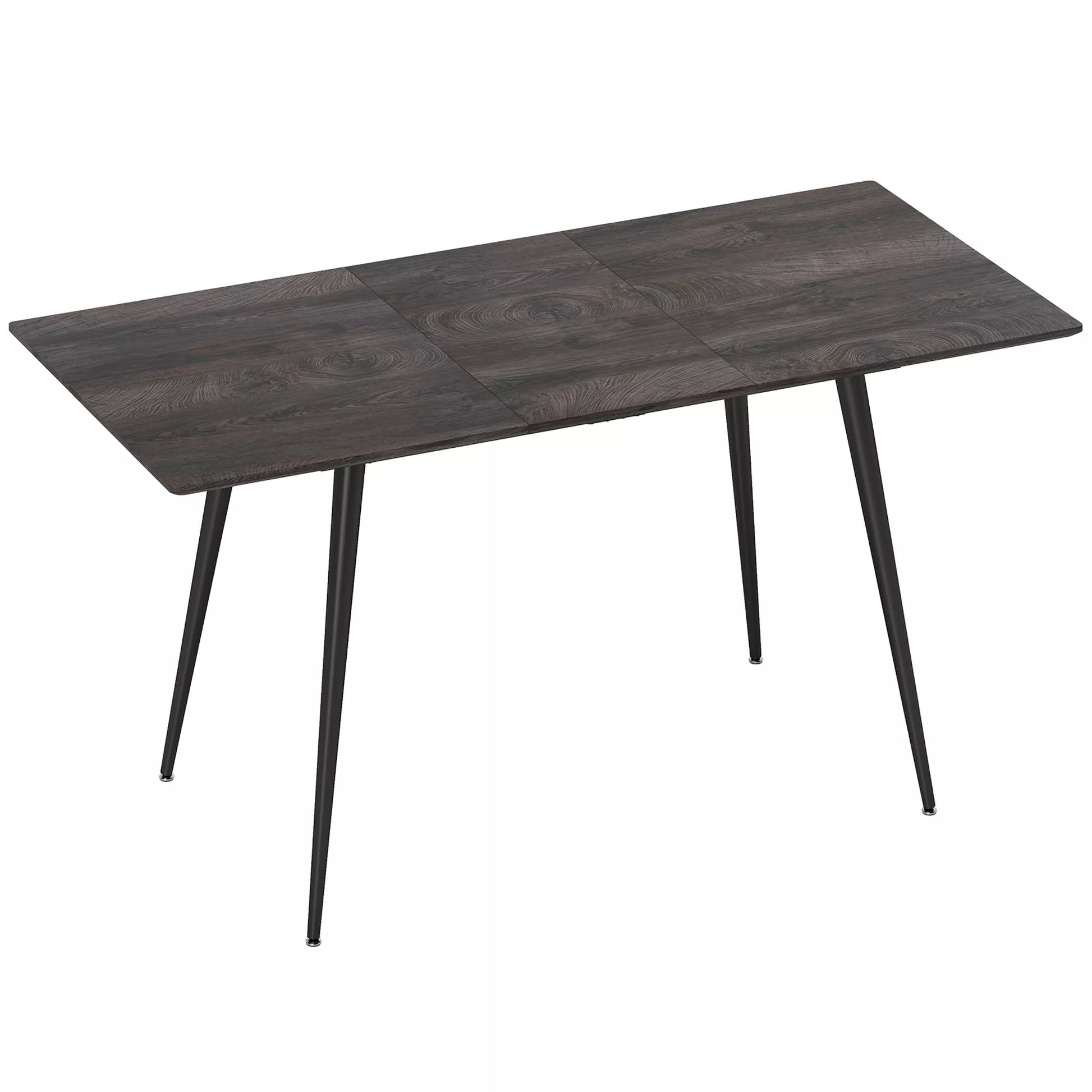 Išlankstomas valgomojo stalas, prailginamas stalas 6-8 žmonėms, virtuvės stalas su tvirtomis plieninėmis kojomis