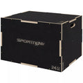 Plyo-Box/šokinėjančioji dėžė, tvirta, 76x61x51 cm, juoda, rankena 10x3,5 cm, iki 120 kg