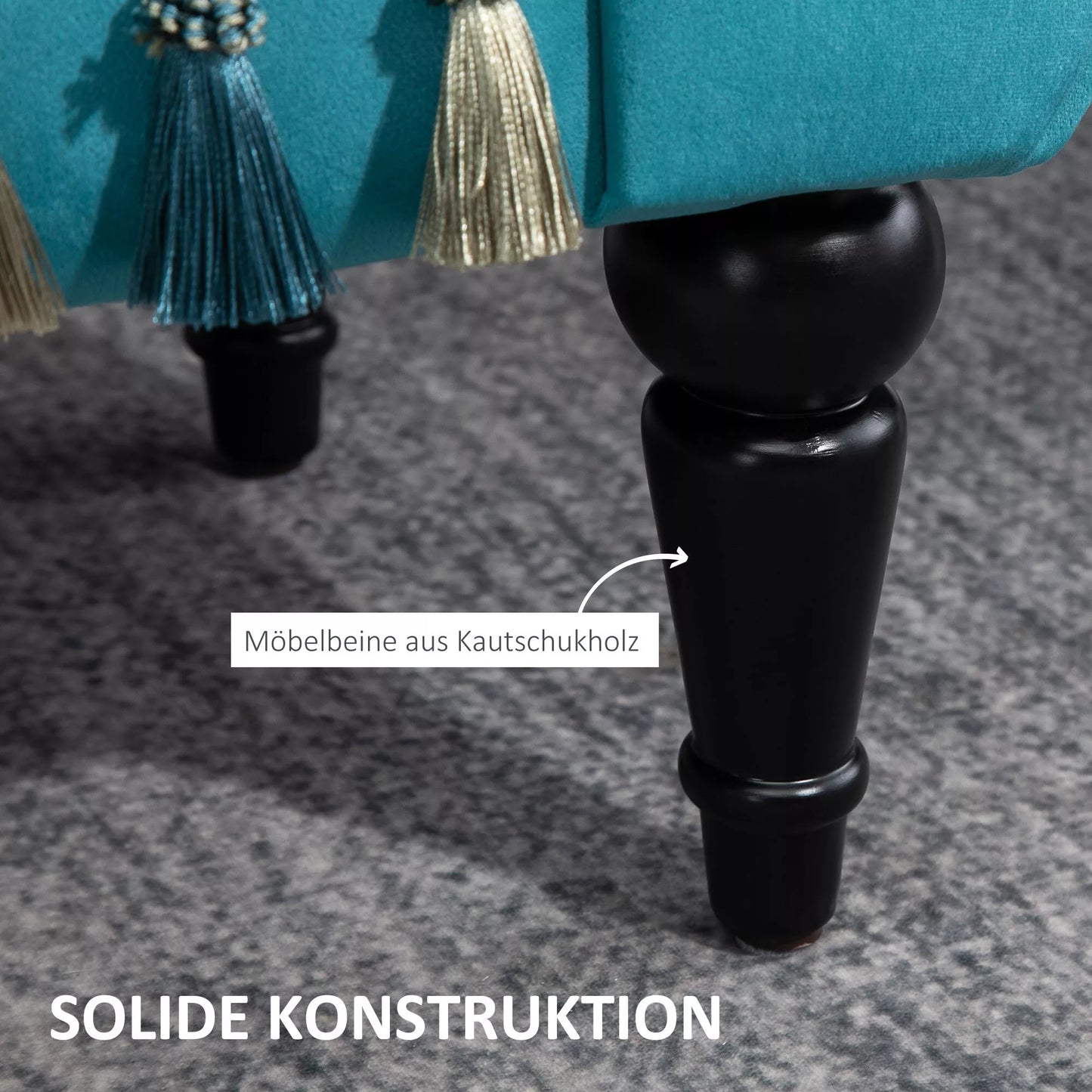 Minkštas suolas su aksominiu apmušalu, su atlošu ir mediniu rėmu, suoliukas miegamajam, svetainei, prieškambariui 117 x 40 x 58 cm Mėlynas