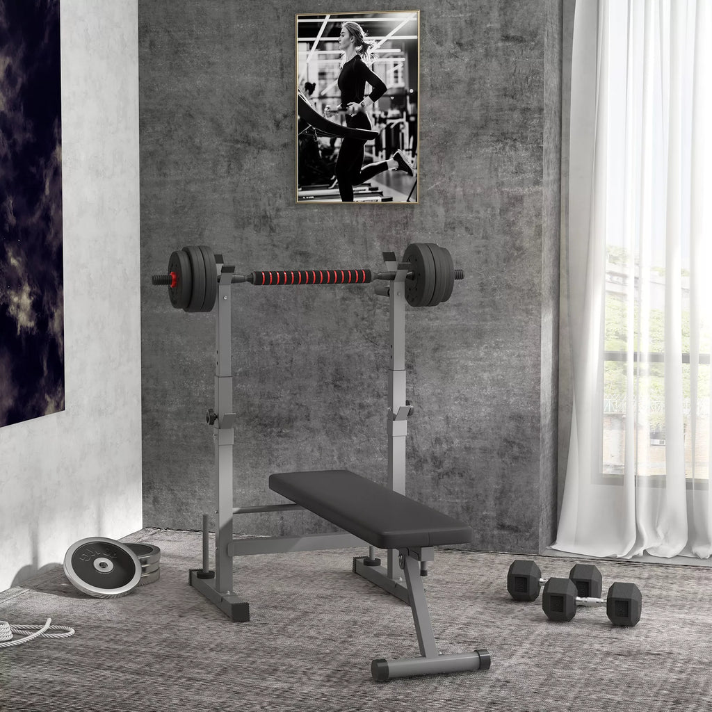 Reguliuojamas hantelių ir štangos rinkinys 25 kg, juodas