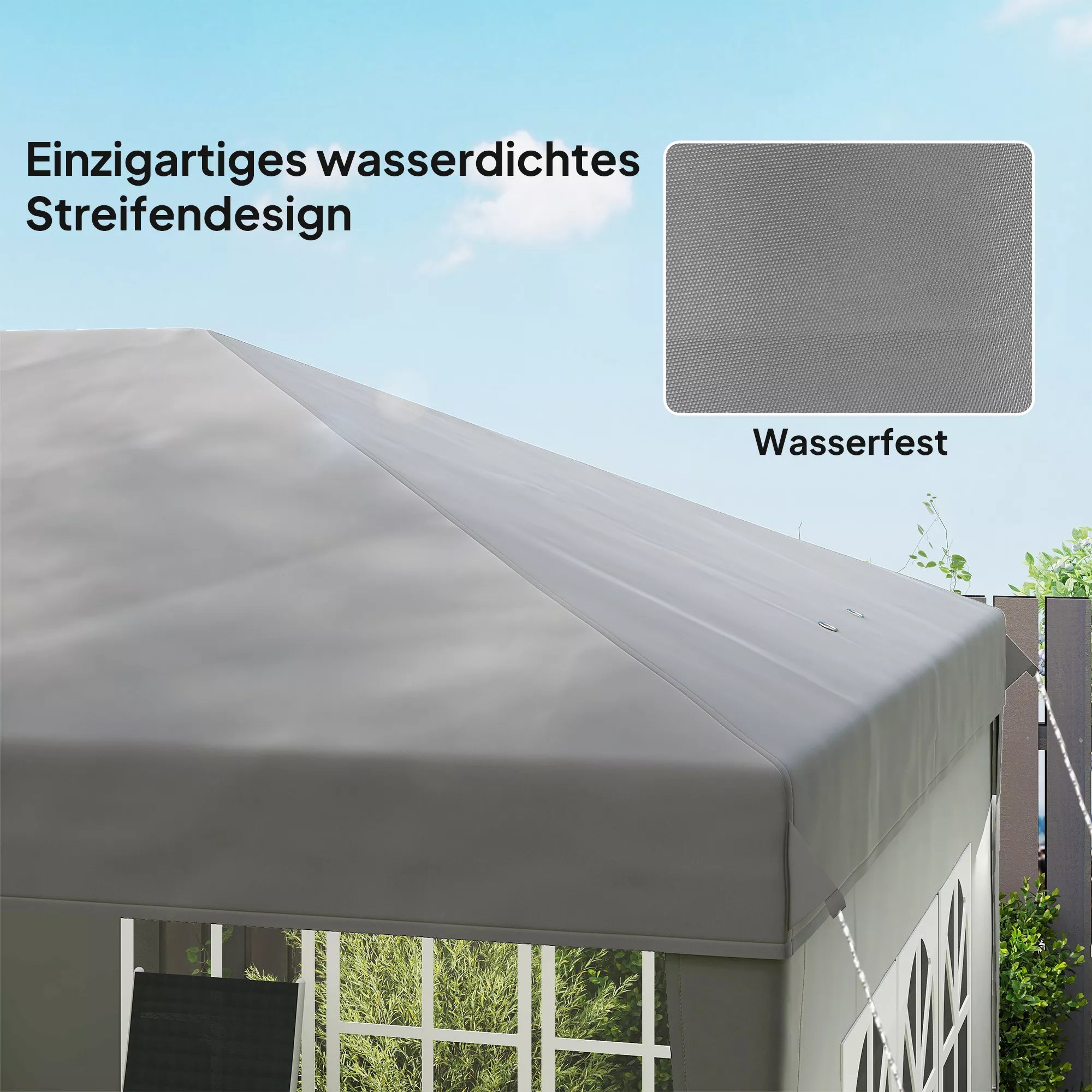 Greitai surenkama pavėsinė, sulankstomas renginių paviljonas, poliesteris ir plienas, 3x6 m, pilka