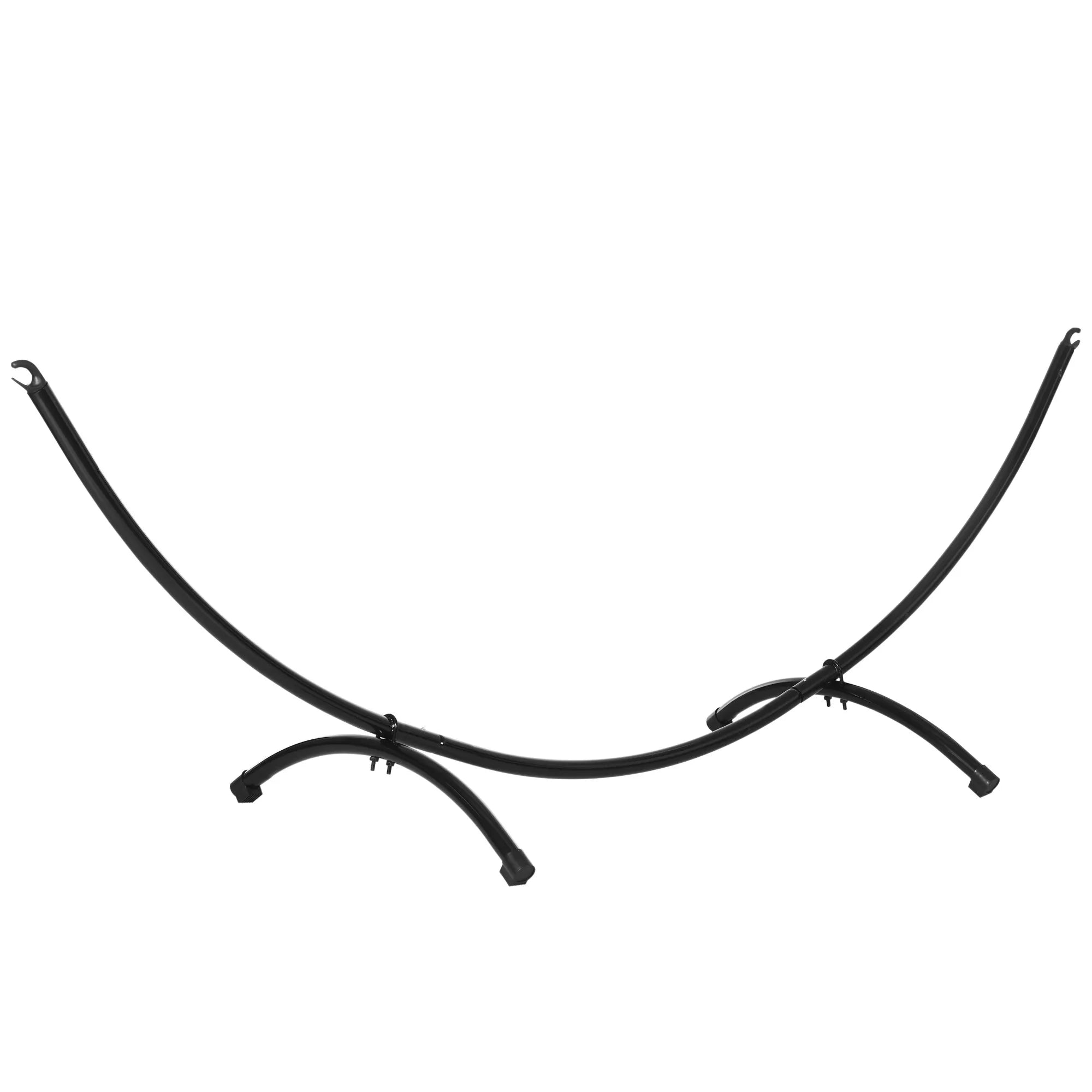 Hammock stand Outdoor iš plieno 300 cm x 90 cm x 100 cm Hammock stovas su traukos virve iki 120 kg Hammock kėdė stovas sodui, paplūdimiui, kempingui Juodas